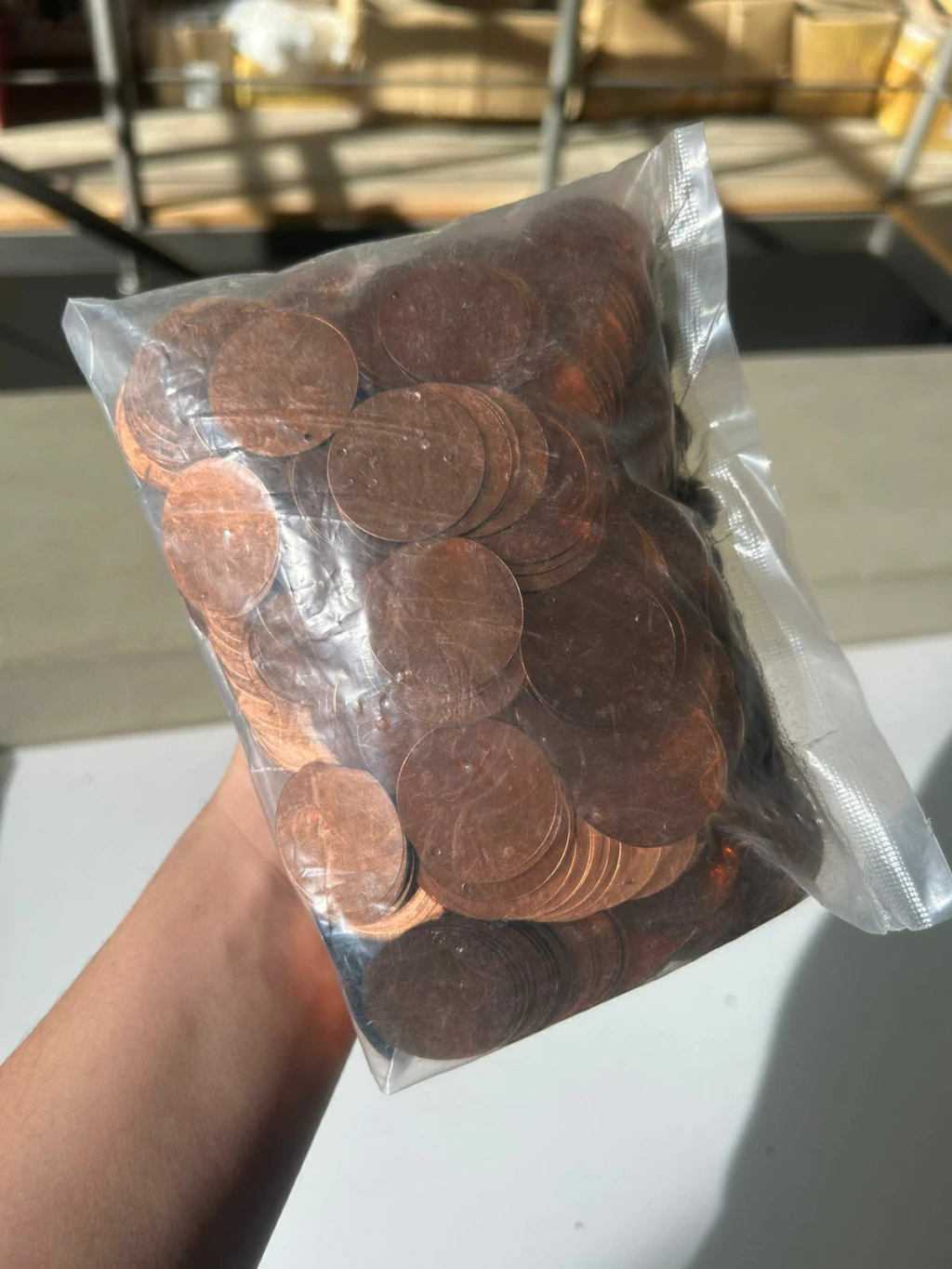 Lentejuelon naranja 30mm x250grs