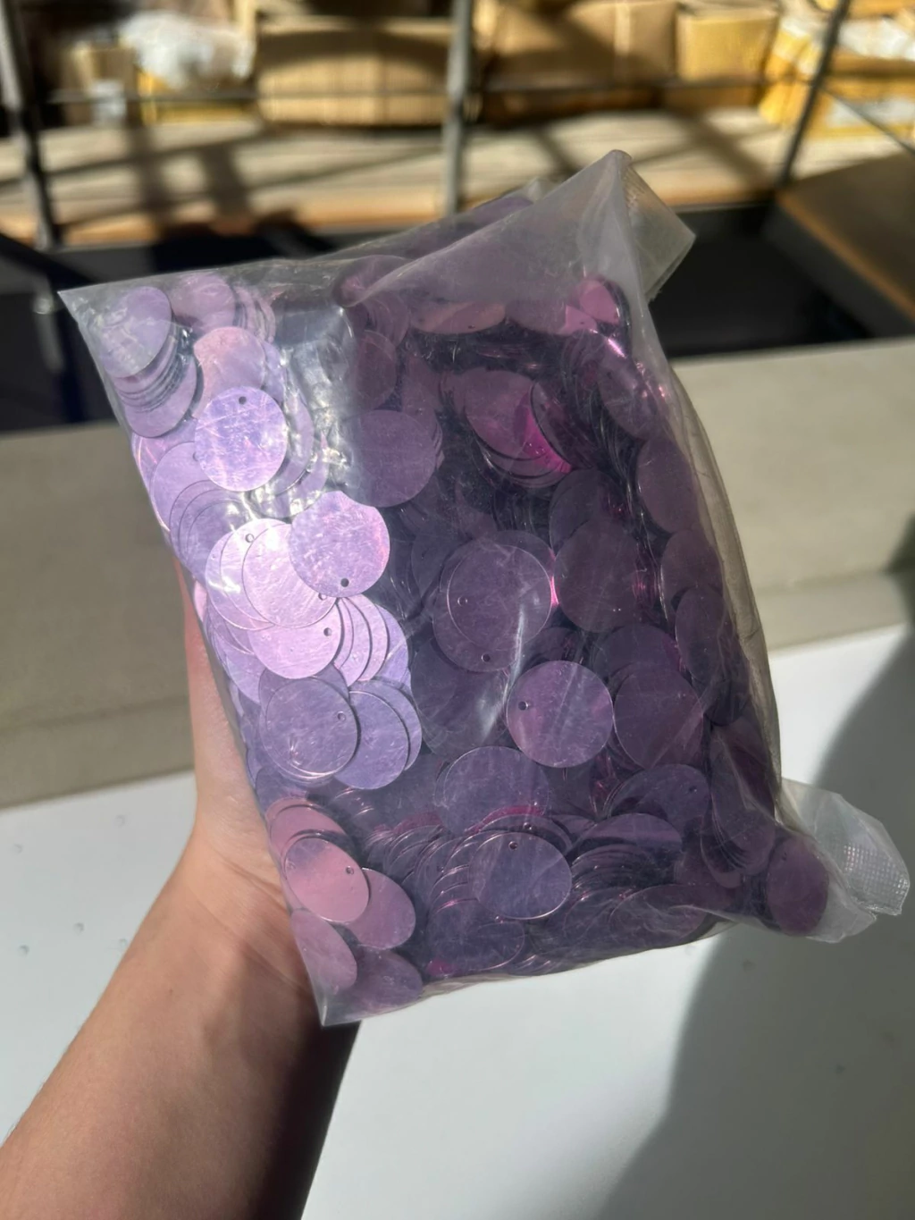 Lentejuelon rosa 20mm x250grs