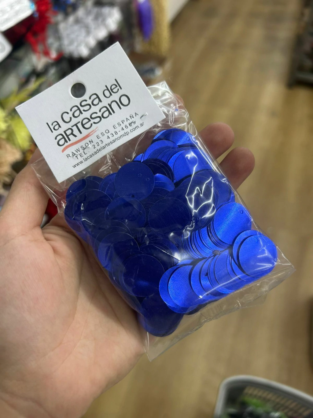 Lentejuela azul 20mm (aprox 30grs)