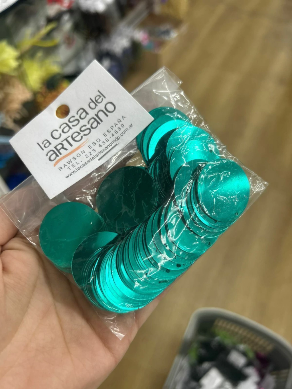 Lentejuela turquesa 30mm (aprox 30grs)