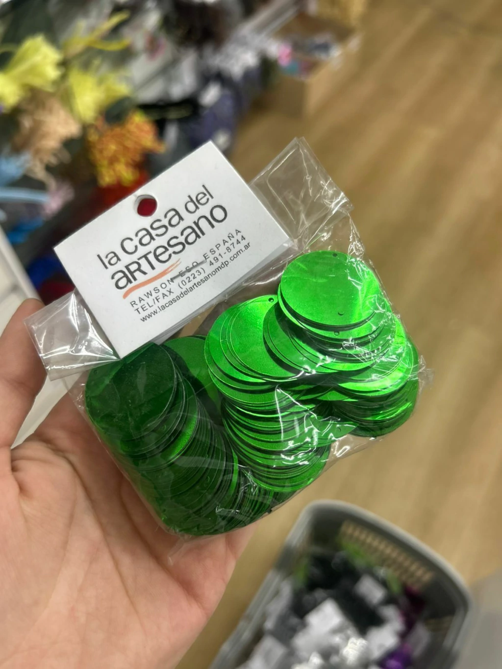 Lentejuela verde 30mm (aprox 30grs)