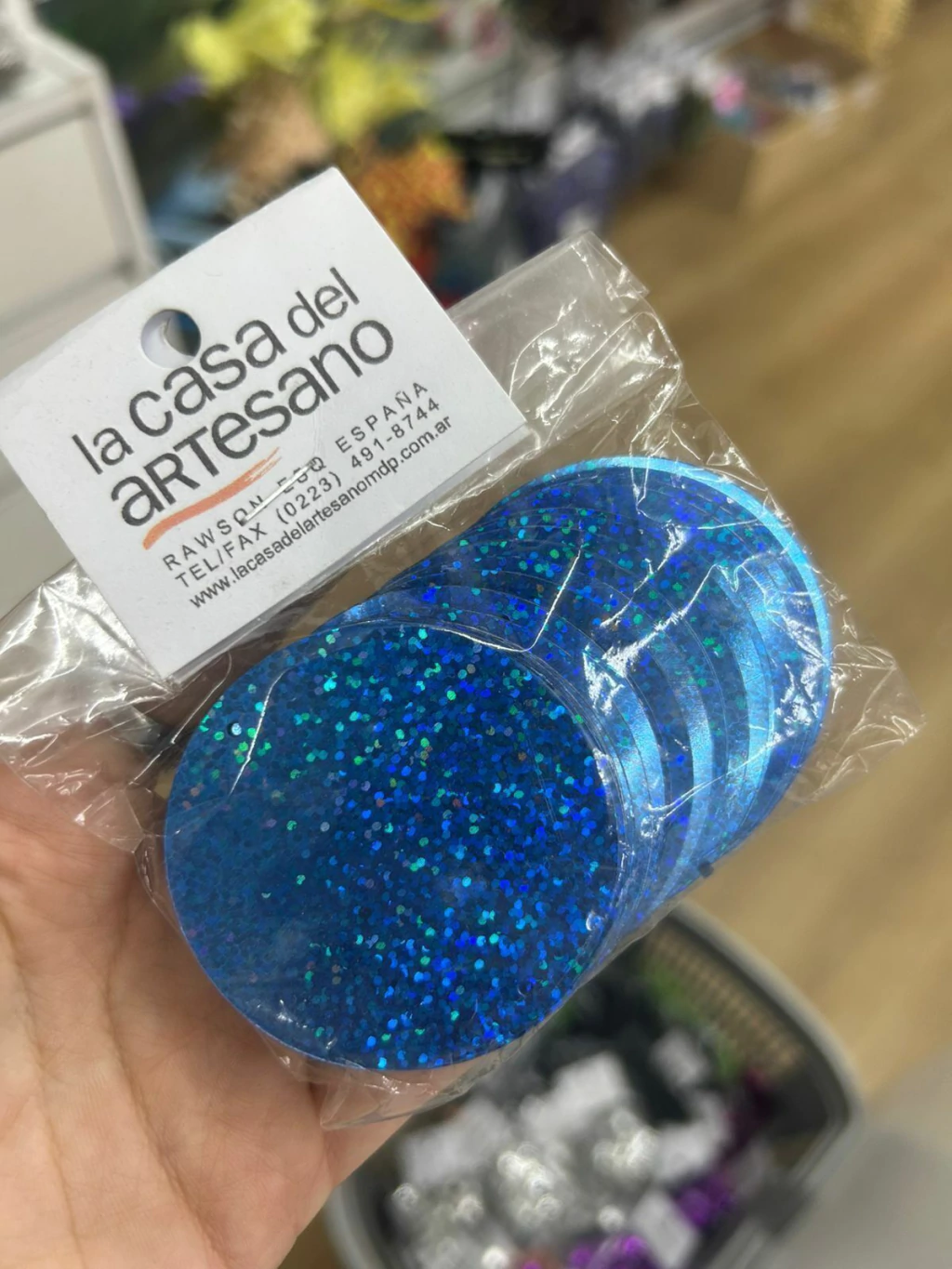 Lentejuela azul 55mm (aprox 30grs)