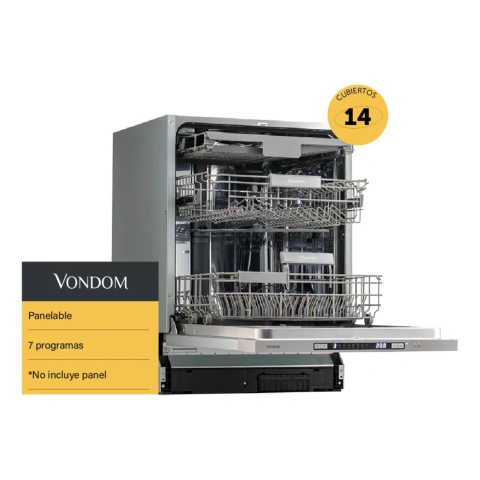 Lavavajillas Panelable Vondom 14 Cubiertos Color Gris