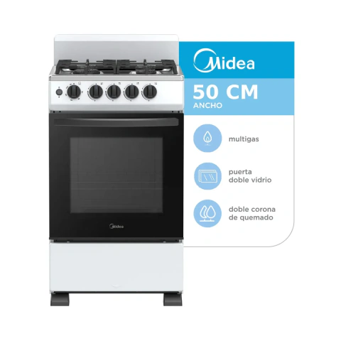 Cocina Multigas 50cm Blanca Midea 20TMG4PWAR1