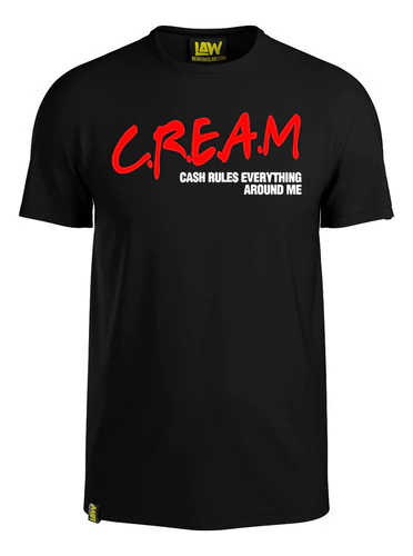 Remera Cream Cash Rules Everything Around Me Wu-tang Clan