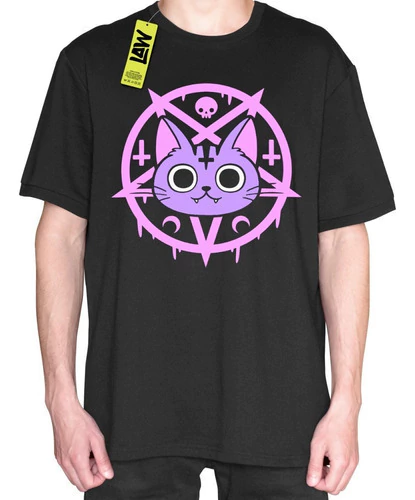Remera Gato Satanico - Cat Satan - Pentragrama Gato Unisex