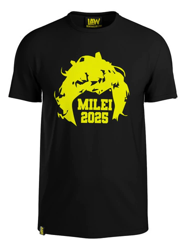 Remera Law Javier Milei - Estampado Amarillo