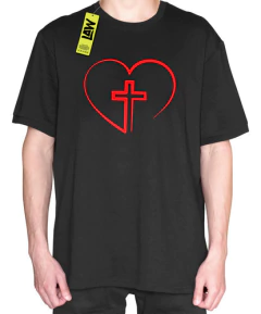 Remera Corazon Cruz - Cristiana - Jes?s - Unisex Algod?n - comprar online