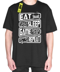 Remera Comer, Dormir Y Jugar. Repetir - 100% Algodon Unisex