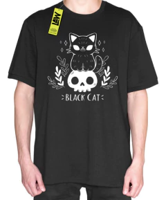 Remera Black Cat - Gatos - Calavera - 100% Algod?n - Unisex