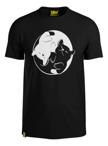 Remera El Yin Y El Yang Cats - Gatos Sonriendo - Unisex