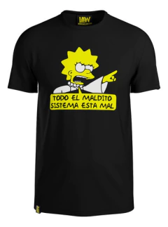 Remeras Todo El Sistema Esta Mal - Los Simpsons - Lisa