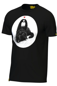 Gatito Negro Formando un Corazón - Ilustración en internet