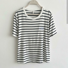 Remera rayada blanca y negra talle 1 - comprar online