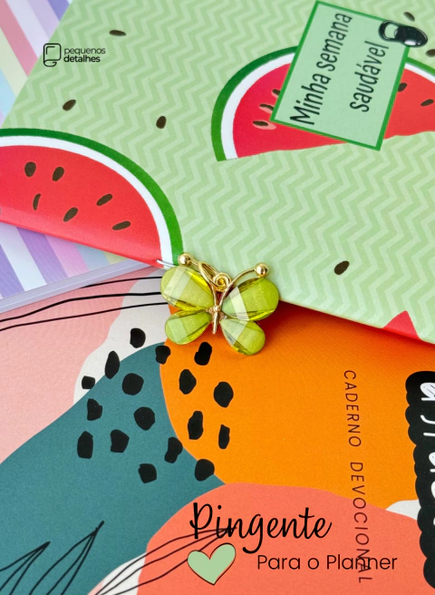 PINGENTE BORBOLETA GLITTER - VERDE