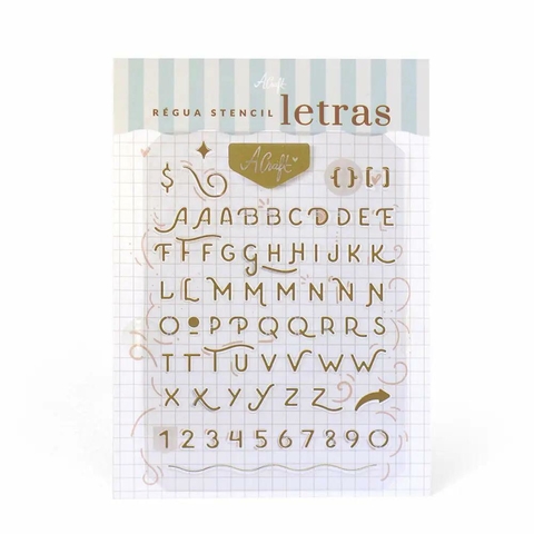 RÉGUA STENCIL PARA PLANNER | LETRAS