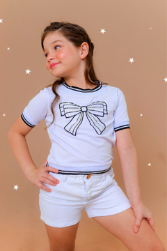 Blusa Laço com Perolas 2263464 Branca. - ABC