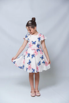 VESTIDO BORBOLETAS 2252726 - Jacris Kids | Transformando Sonhos em Moda