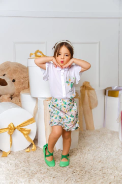 Conjunto Flores 2212383 Bege