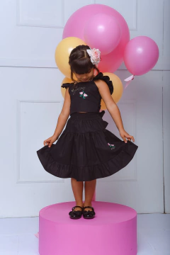 Conjunto Rosa Sublime 2212363 Preto. - Jacris Kids | Transformando Sonhos em Moda