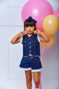 Conjunto Jeans Franjinha 2211097 Escuro. na internet