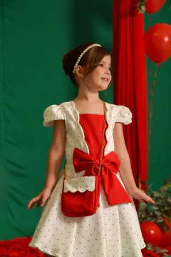 VESTIDO MINI POÁS - 2152663 - Jacris Kids | Transformando Sonhos em Moda