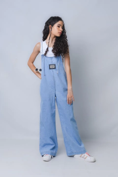 Jardineira Jeans Alça Fina 2251093 Claro. - Jacris Kids | Transformando Sonhos em Moda