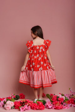 VESTIDO FLORES DE VERÃO 2252703 - Jacris Kids | Transformando Sonhos em Moda