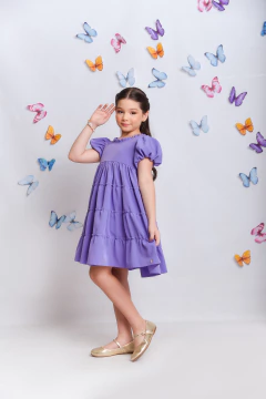 Vestido Pôr do Sol 2252698 Lavanda. - Jacris Kids | Transformando Sonhos em Moda