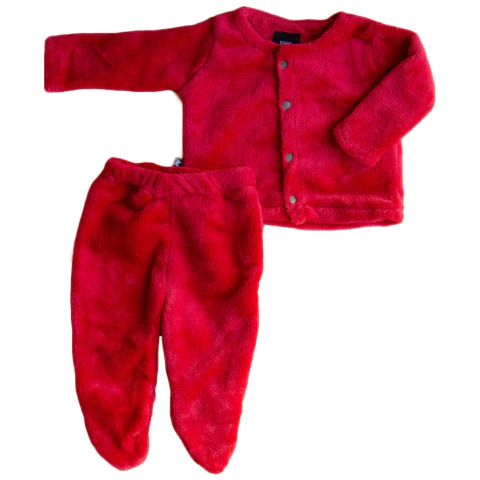 CONJUNTO RN PIEL CORAL FLEECE ROJO