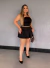 Conjunto Cropped e Short Saia com pregas e Lapela - comprar online