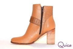 Botineta Vestir Cuero Suela Taco Quica Gloria - comprar online
