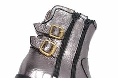 Borcego Mujer Doble Cierre Cuero Peltre Tendencia Quica - tienda online
