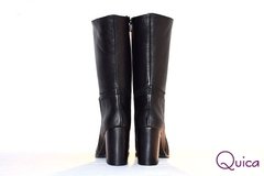 Imagen de Botas Vestir Cuero Negro Taco Separado Quica Gisel