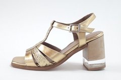 Sandalias Guillermina Cuero Taco Madera Acrílico Quica