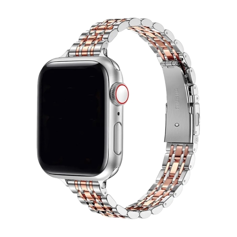 Pulseira Aya Bicolor Prata com Rose - Edição Limitada