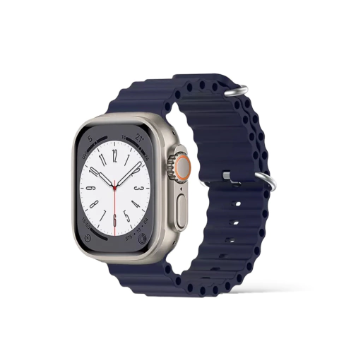 Pulseira Silicone Ondulada Azul Marinho