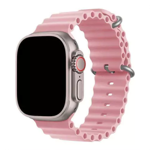 Pulseira Silicone Ondulada Rosa