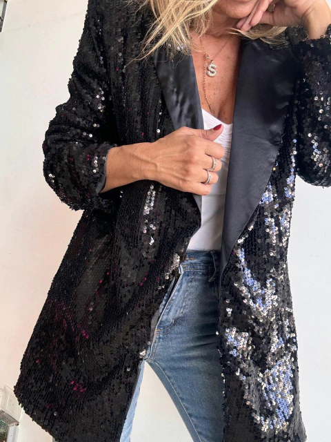 Blazer "Gucci" - Lentejuelas Forrado con Hombreras - comprar online