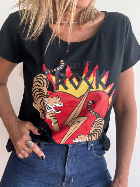 Remera Algodón Estampada "Let It Rock" - comprar online