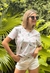 Remera Importada Engomada Estampada Flores y Moños