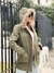 Parka Gabardina con Piel y Capucha