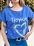 Remera Importada Lino Estampada Corazón "Tropical "