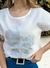 Remera Importada Lino con Tachas Estampada Rosas - tienda online