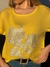 Remera Importada Lino con Tachas Estampada Rosas en internet