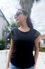 Remera Crep con Strass Manga - comprar online