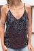 Musculosa Premium "Doha" - Gasa con Lentejuelas y Canutillos - FRESKA Urbana Mayorista 
