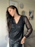 Blusa "Beverly" : Manga Larga Lentejuelas con Recorte - FRESKA Urbana Mayorista 