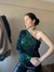 Blusa "Cannes" : Lentejuelas Manga Larga un Hombro - tienda online