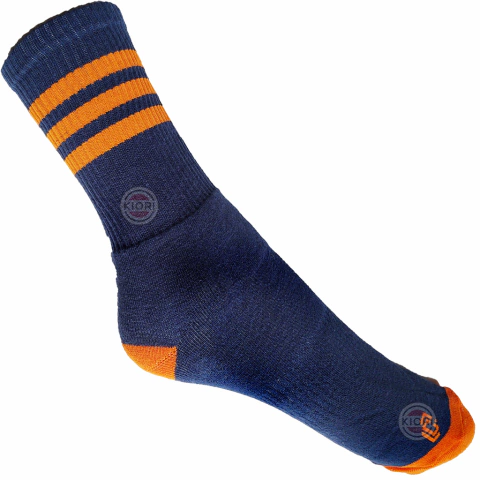 Meia de skate e Casual - Sox Crue - azul com laranja